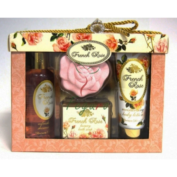 Set cadou SPA French Rose cu petale de trandafir Set cadou SPA French Rose cu petale de trandafir